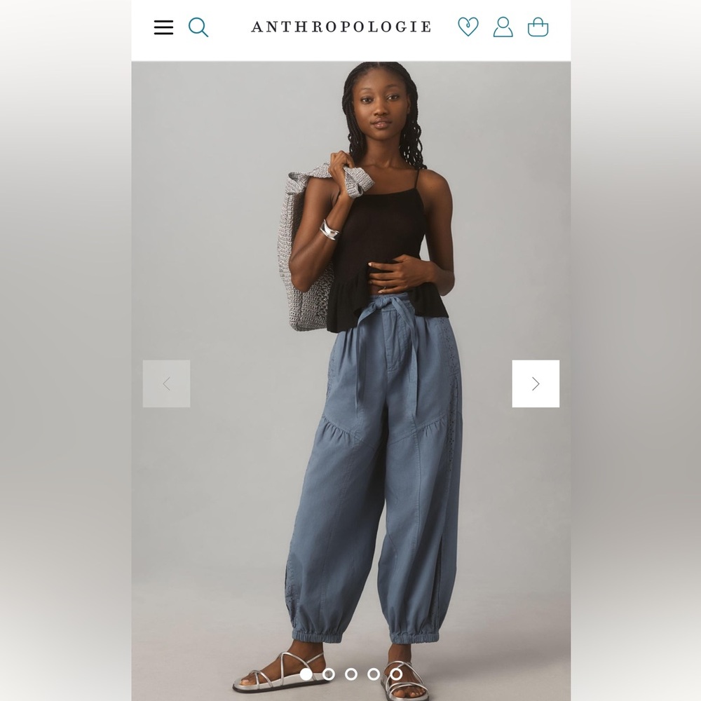 Anthropologie Washed Eyelet Jogger Pants sz LP NWT